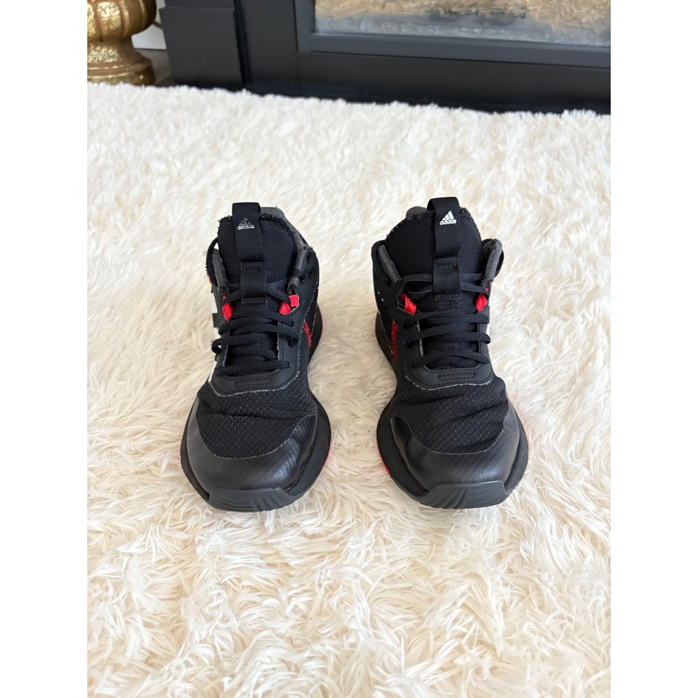 Adidas‎ Kids Basketball Shoes Black Red High Top Sneakers Youth Size 3 - Picture 2 of 8